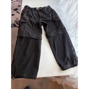 Lava Bay Convertable Pants Size Men's 38 Black With Orange Stictching
